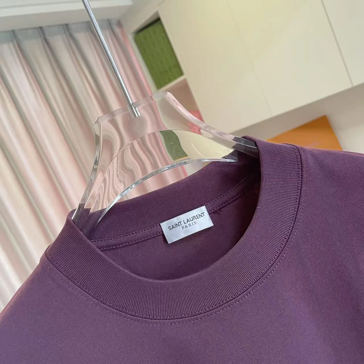 YSL* 2026 New Arrival logo 300g t Same Style Size：S M L XL XXL ：Black White Green Purple
